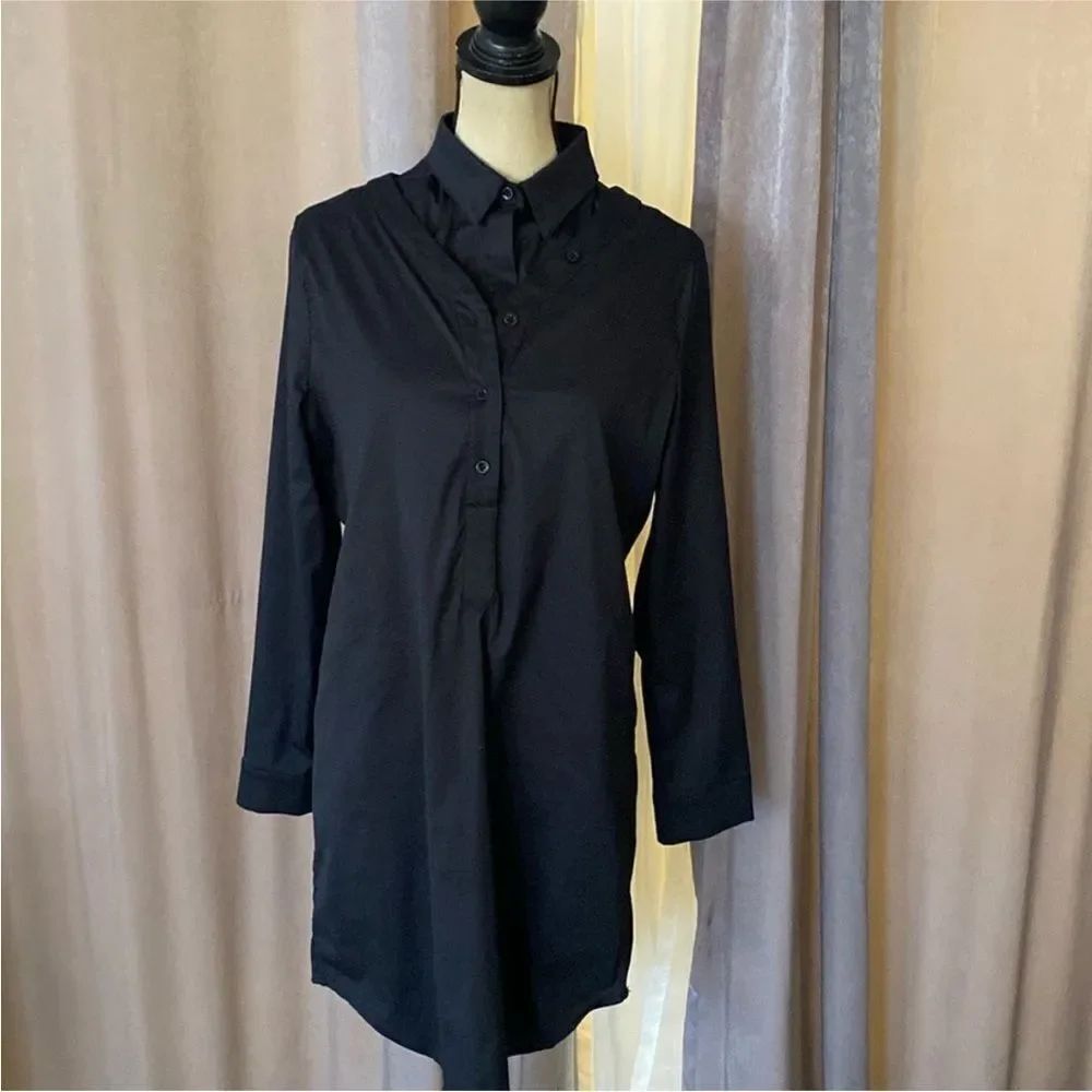 Harrison Wong Chic Women's Black Button Down dress, L